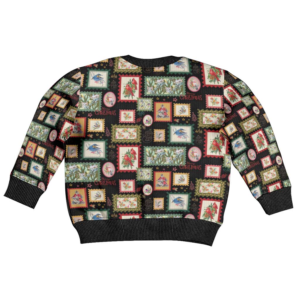 Aussie Birds Christmas La La Land Kid Ugly Christmas Sweater Black Vintage Stamp Edition - Aussie Hoodie