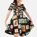 Aussie Birds Christmas La La Land Kid Short Sleeve Dress Black Vintage Stamp Edition - Aussie Hoodie