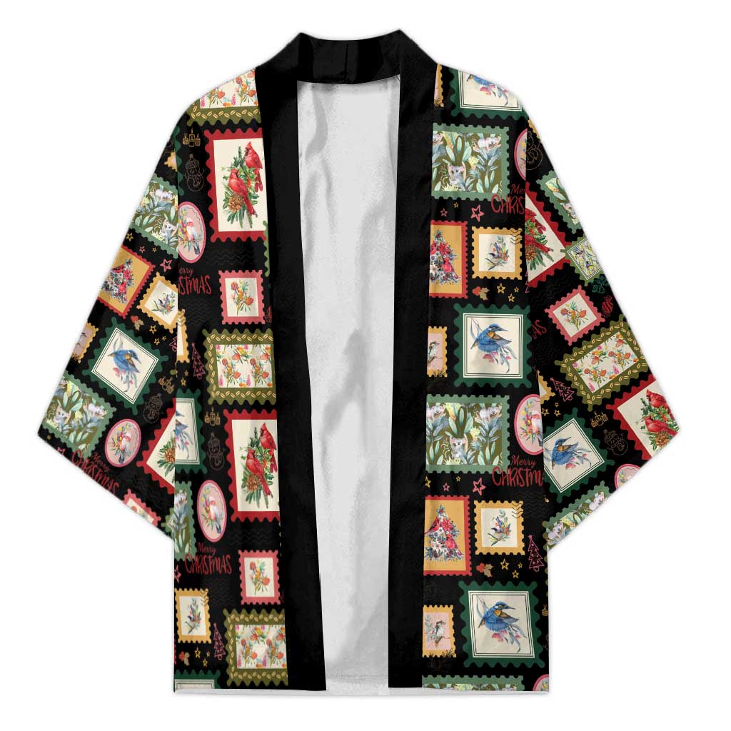 Aussie Birds Christmas La La Land Kimono Black Vintage Stamp Edition - Aussie Hoodie