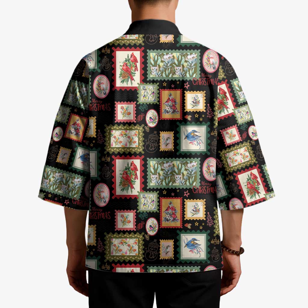 Aussie Birds Christmas La La Land Kimono Black Vintage Stamp Edition - Aussie Hoodie