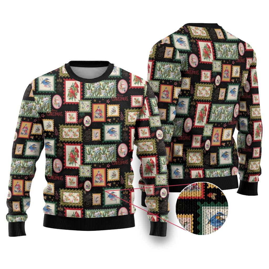 Aussie Birds Christmas La La Land Ugly Christmas Sweater Black Vintage Stamp Edition - Aussie Hoodie