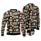 Aussie Birds Christmas La La Land Ugly Christmas Sweater Black Vintage Stamp Edition - Aussie Hoodie