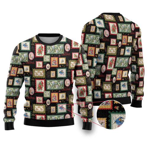 Aussie Birds Christmas La La Land Ugly Christmas Sweater Black Vintage Stamp Edition - Aussie Hoodie