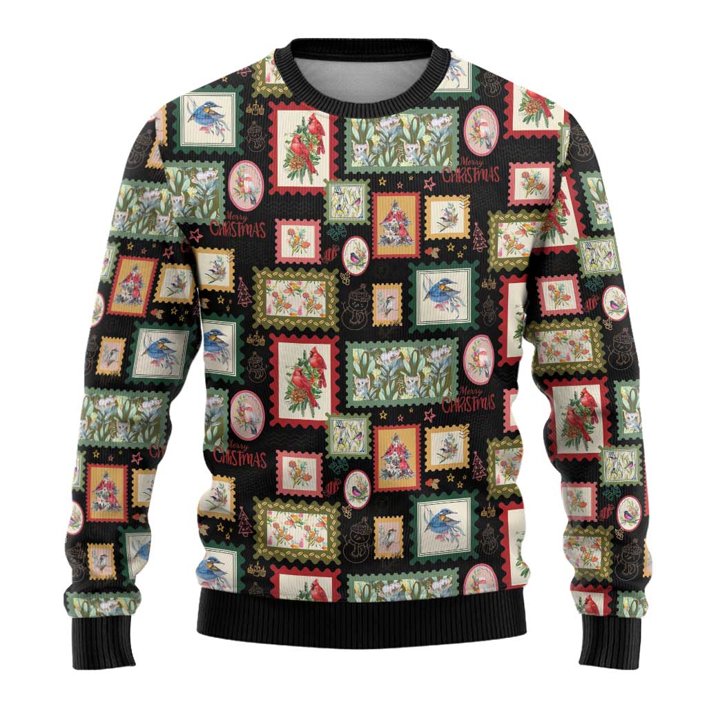 Aussie Birds Christmas La La Land Ugly Christmas Sweater Black Vintage Stamp Edition - Aussie Hoodie