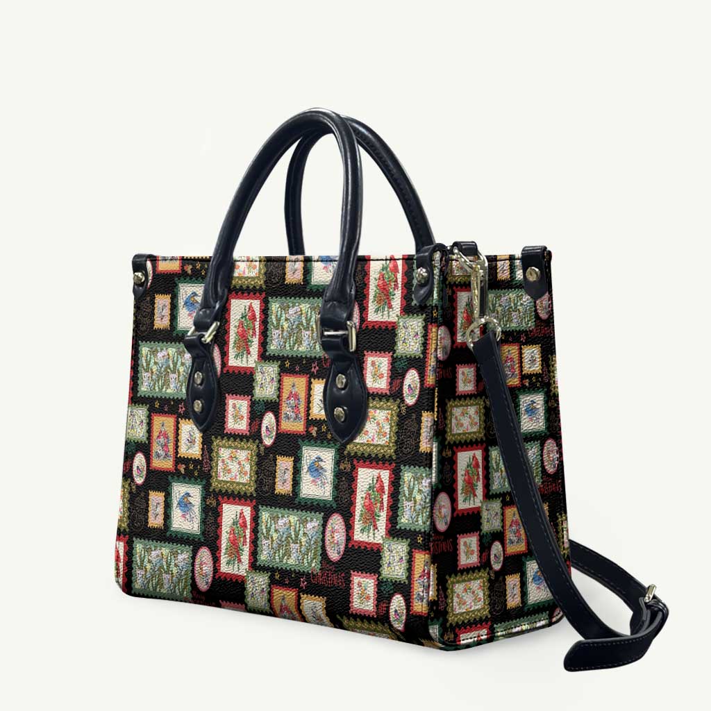 Aussie Birds Christmas La La Land Leather Bag Black Vintage Stamp Edition - Aussie Hoodie