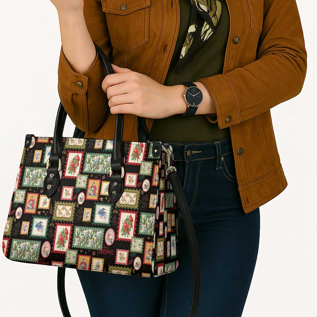 Aussie Birds Christmas La La Land Leather Bag Black Vintage Stamp Edition - Aussie Hoodie
