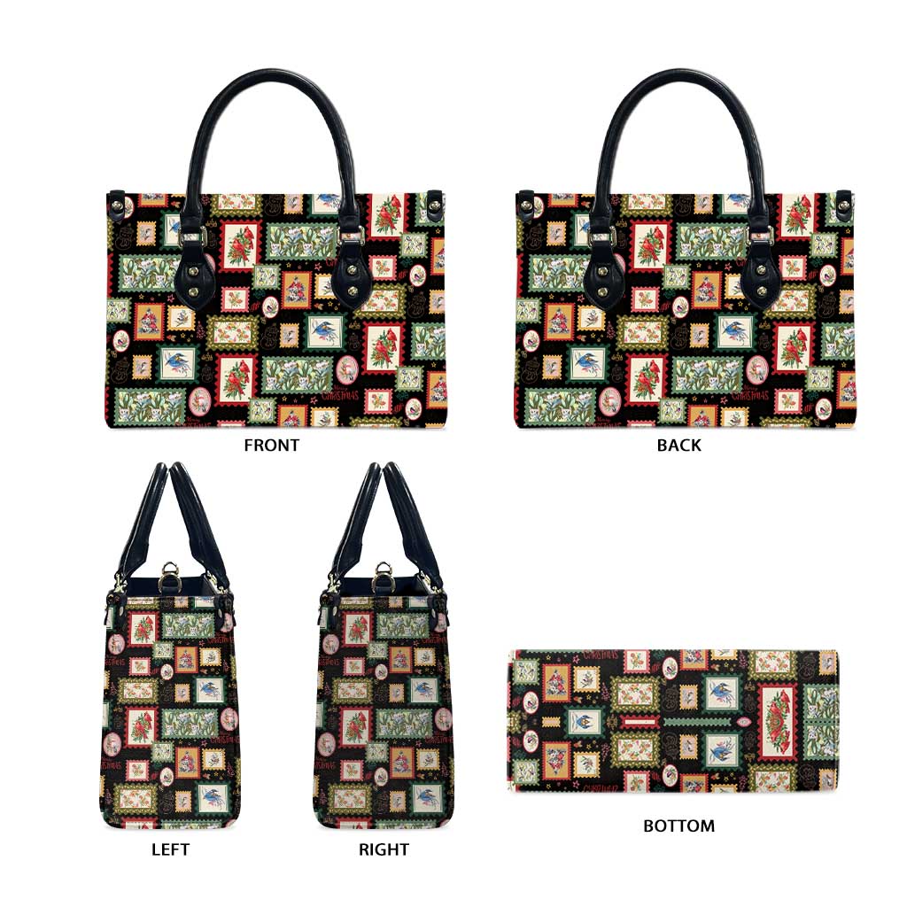 Aussie Birds Christmas La La Land Leather Bag Black Vintage Stamp Edition - Aussie Hoodie