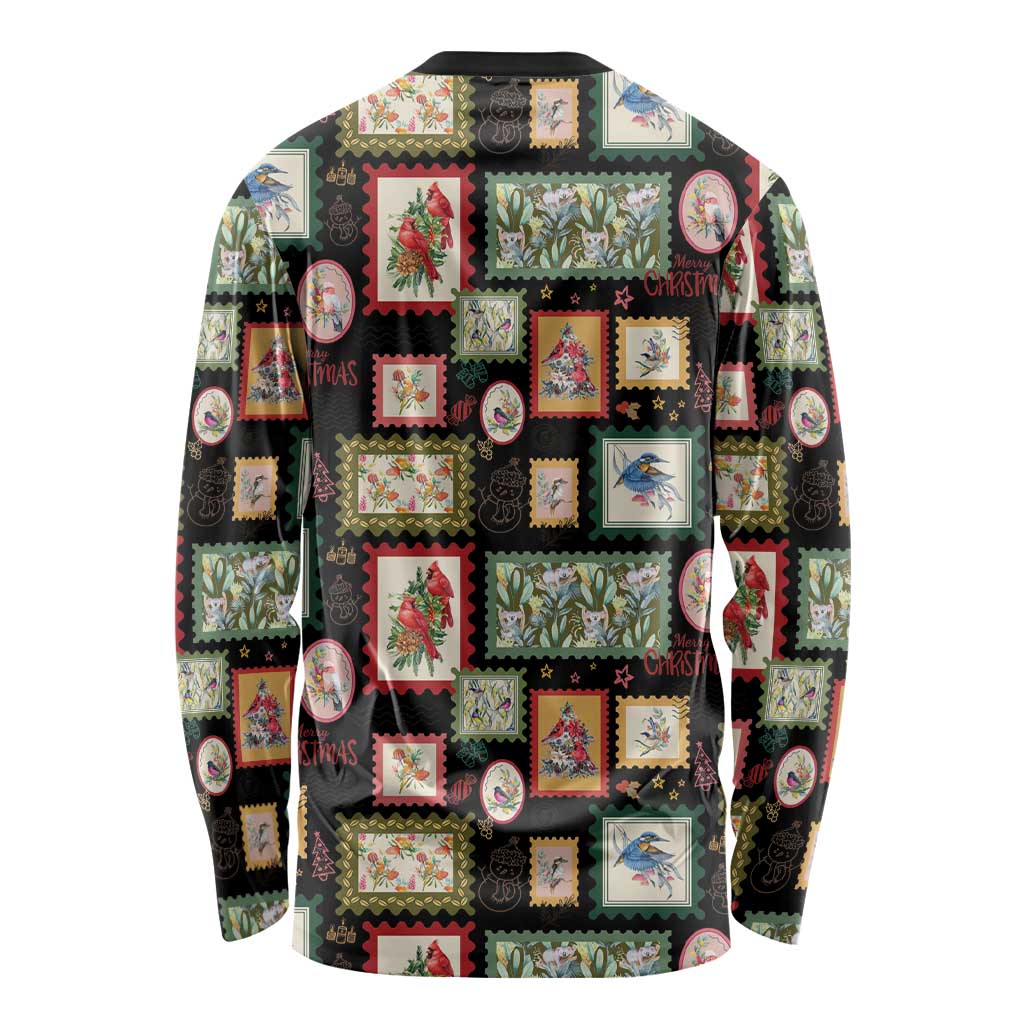 Aussie Birds Christmas La La Land Long Sleeve Shirt Black Vintage Stamp Edition - Aussie Hoodie