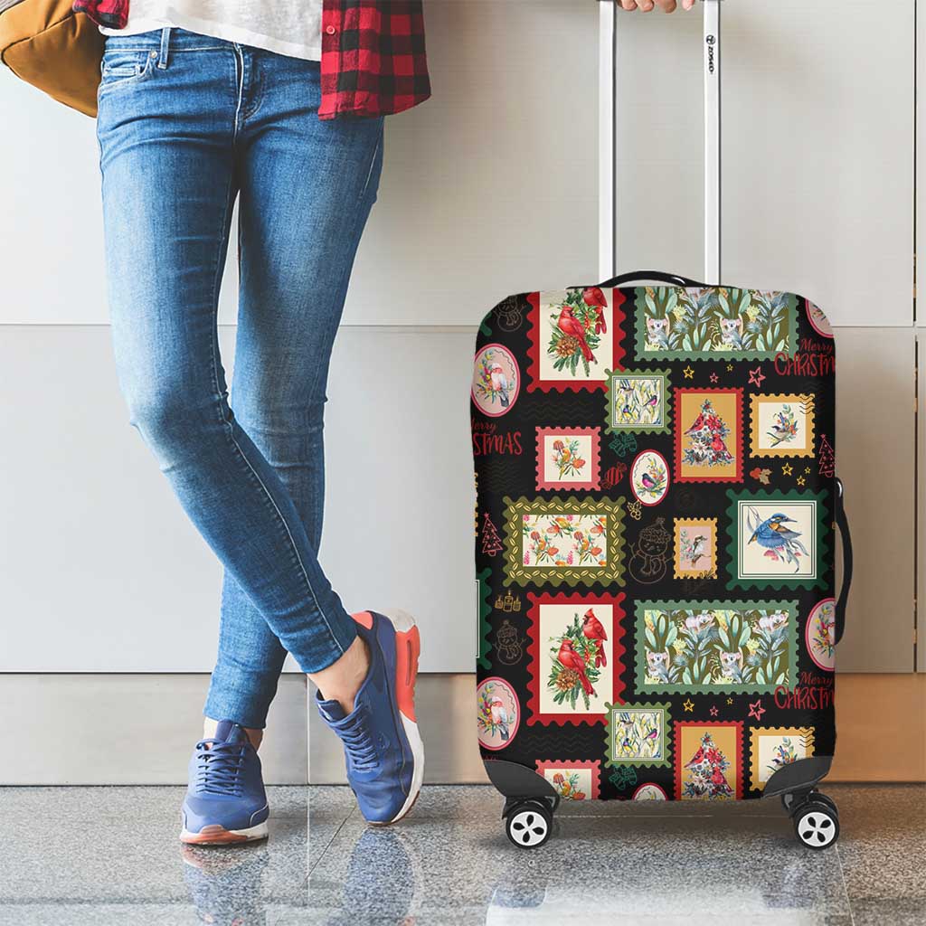 Aussie Birds Christmas La La Land Luggage Cover Black Vintage Stamp Edition - Aussie Hoodie