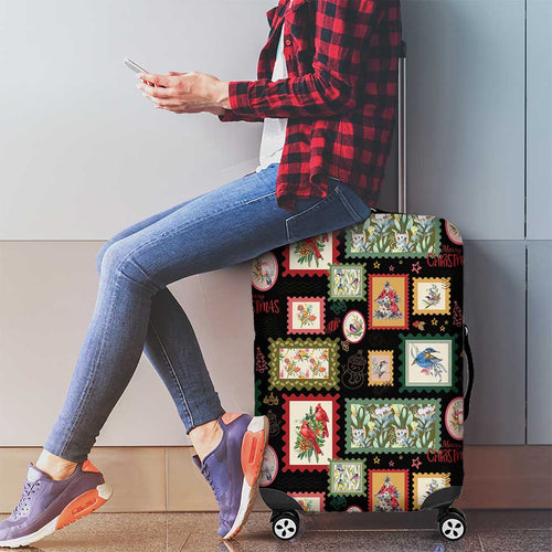 Aussie Birds Christmas La La Land Luggage Cover Black Vintage Stamp Edition - Aussie Hoodie