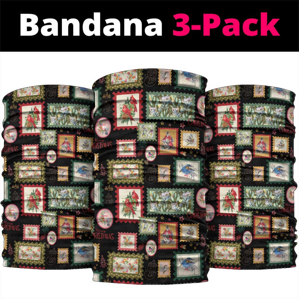 Aussie Birds Christmas La La Land Neck Gaiter Black Vintage Stamp Edition - Aussie Hoodie