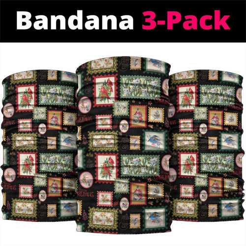 Aussie Birds Christmas La La Land Neck Gaiter Black Vintage Stamp Edition - Aussie Hoodie