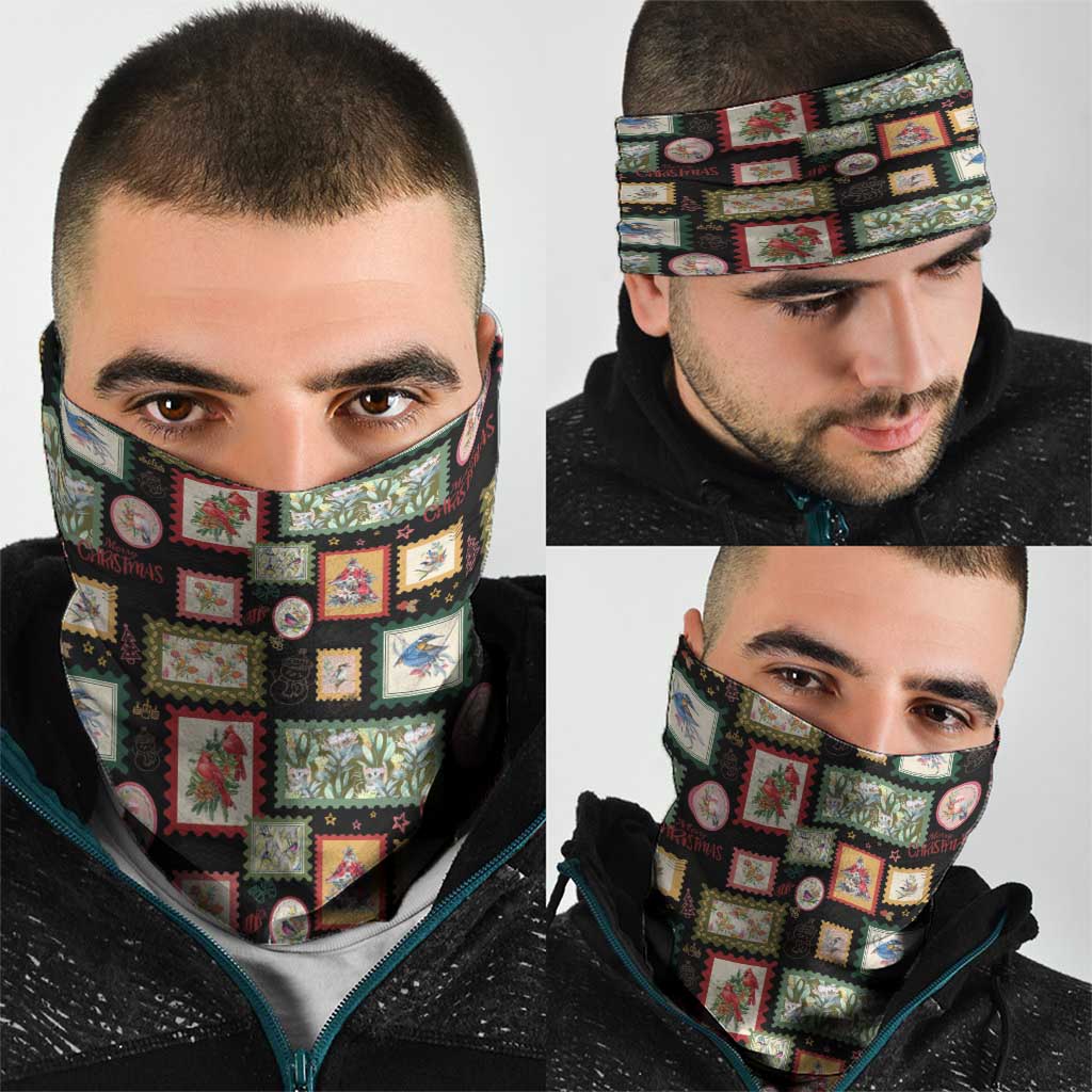 Aussie Birds Christmas La La Land Neck Gaiter Black Vintage Stamp Edition - Aussie Hoodie