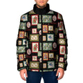 Aussie Birds Christmas La La Land Padded Jacket Black Vintage Stamp Edition - Aussie Hoodie