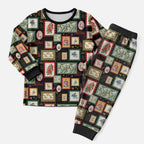 Aussie Birds Christmas La La Land Christmas Pajama Set Black Vintage Stamp Edition - Aussie Hoodie