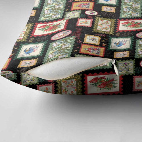 Aussie Birds Christmas La La Land Pillow Cover Black Vintage Stamp Edition - Aussie Hoodie