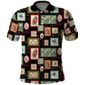 Aussie Birds Christmas La La Land Polo Shirt Black Vintage Stamp Edition - Aussie Hoodie
