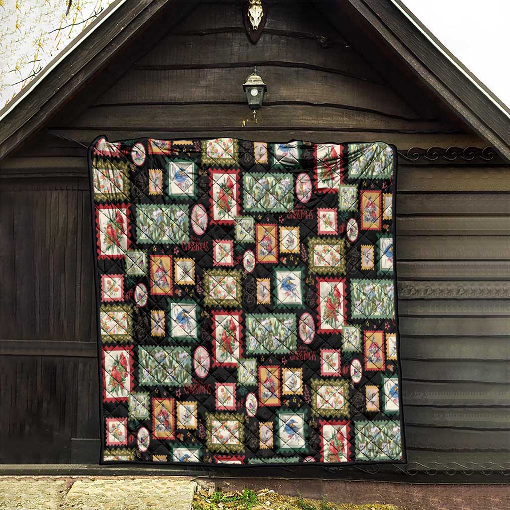 Aussie Birds Christmas La La Land Quilt Black Vintage Stamp Edition - Aussie Hoodie