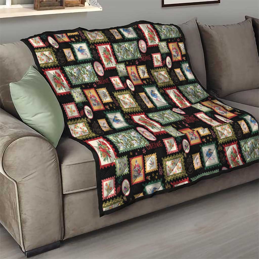 Aussie Birds Christmas La La Land Quilt Black Vintage Stamp Edition - Aussie Hoodie
