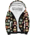 Aussie Birds Christmas La La Land Sherpa Hoodie Black Vintage Stamp Edition - Aussie Hoodie