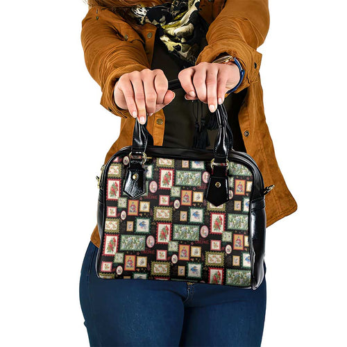 Aussie Birds Christmas La La Land Shoulder Handbag Black Vintage Stamp Edition - Aussie Hoodie