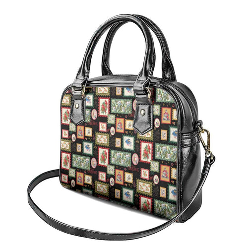 Aussie Birds Christmas La La Land Shoulder Handbag Black Vintage Stamp Edition - Aussie Hoodie