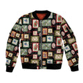 Aussie Birds Christmas La La Land Sleeve Zip Bomber Jacket Black Vintage Stamp Edition - Aussie Hoodie