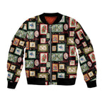 Aussie Birds Christmas La La Land Sleeve Zip Bomber Jacket Black Vintage Stamp Edition - Aussie Hoodie