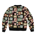 Aussie Birds Christmas La La Land Sleeve Zip Bomber Jacket Black Vintage Stamp Edition - Aussie Hoodie