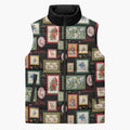 Aussie Birds Christmas La La Land Sleeveless Puffer Jacket Black Vintage Stamp Edition - Aussie Hoodie
