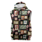 Aussie Birds Christmas La La Land Sleeveless Zip Hoodie Black Vintage Stamp Edition LT9