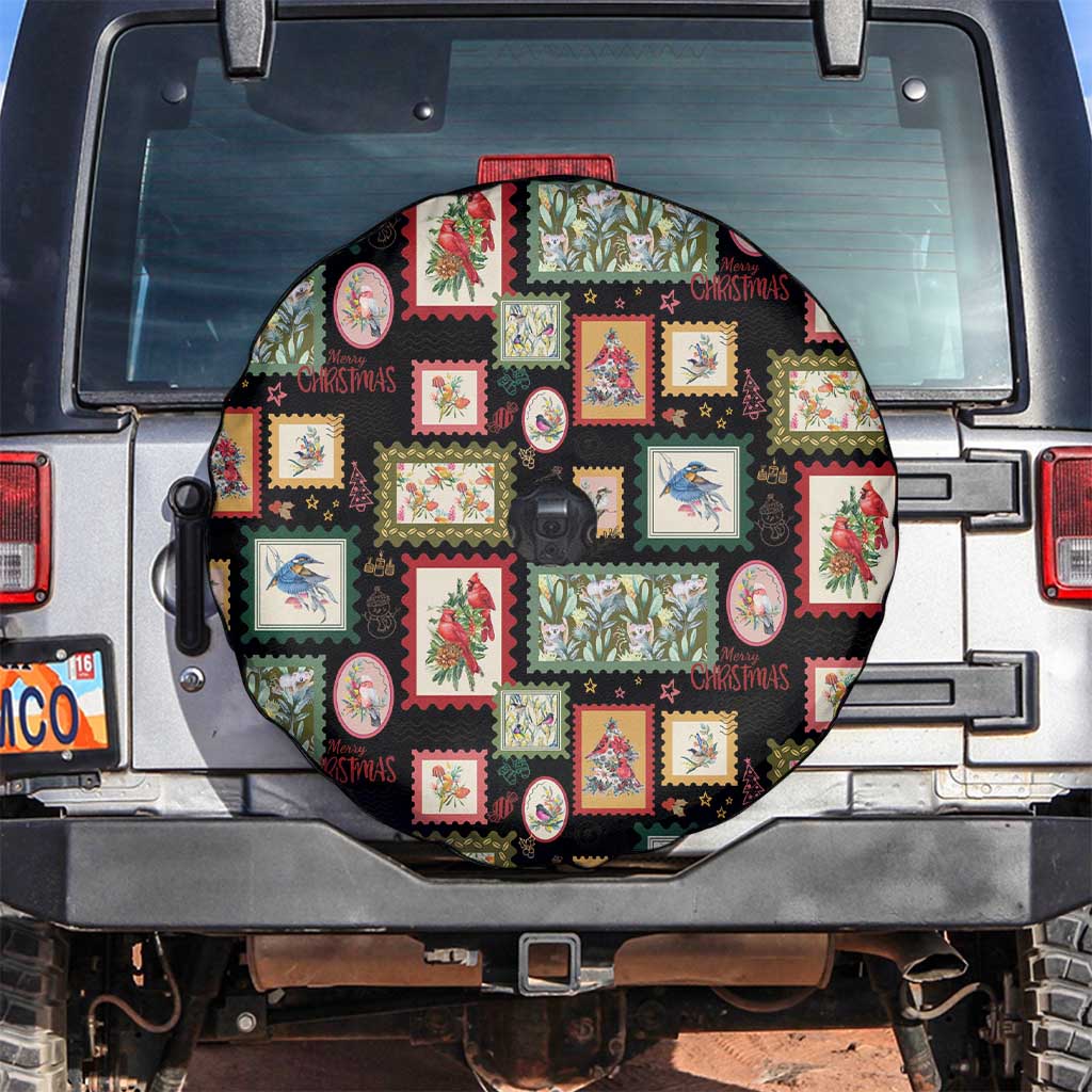 Aussie Birds Christmas La La Land Spare Tire Cover Black Vintage Stamp Edition - Aussie Hoodie