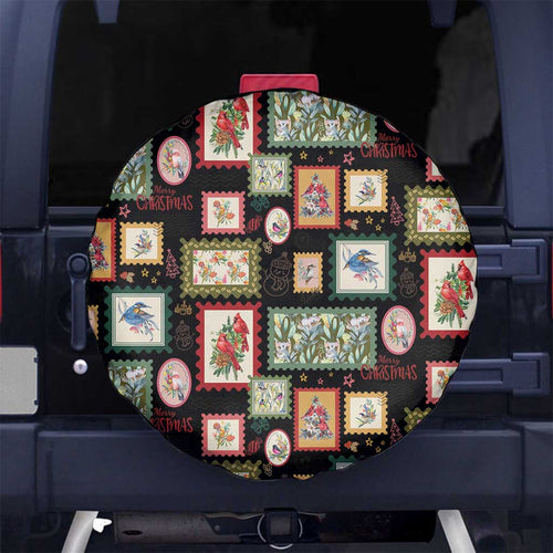 Aussie Birds Christmas La La Land Spare Tire Cover Black Vintage Stamp Edition - Aussie Hoodie