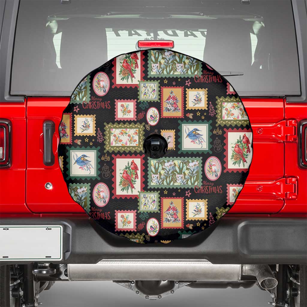 Aussie Birds Christmas La La Land Spare Tire Cover Black Vintage Stamp Edition - Aussie Hoodie