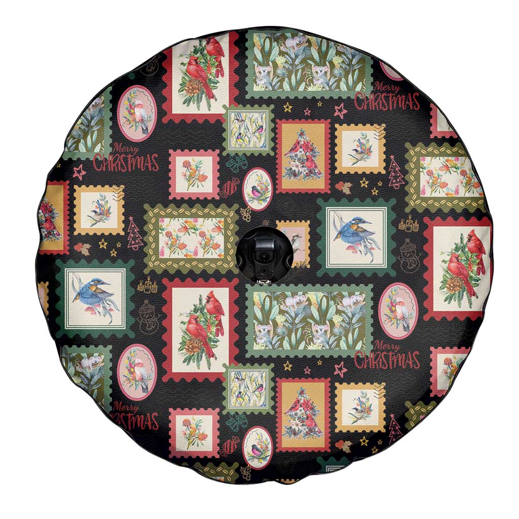 Aussie Birds Christmas La La Land Spare Tire Cover Black Vintage Stamp Edition - Aussie Hoodie