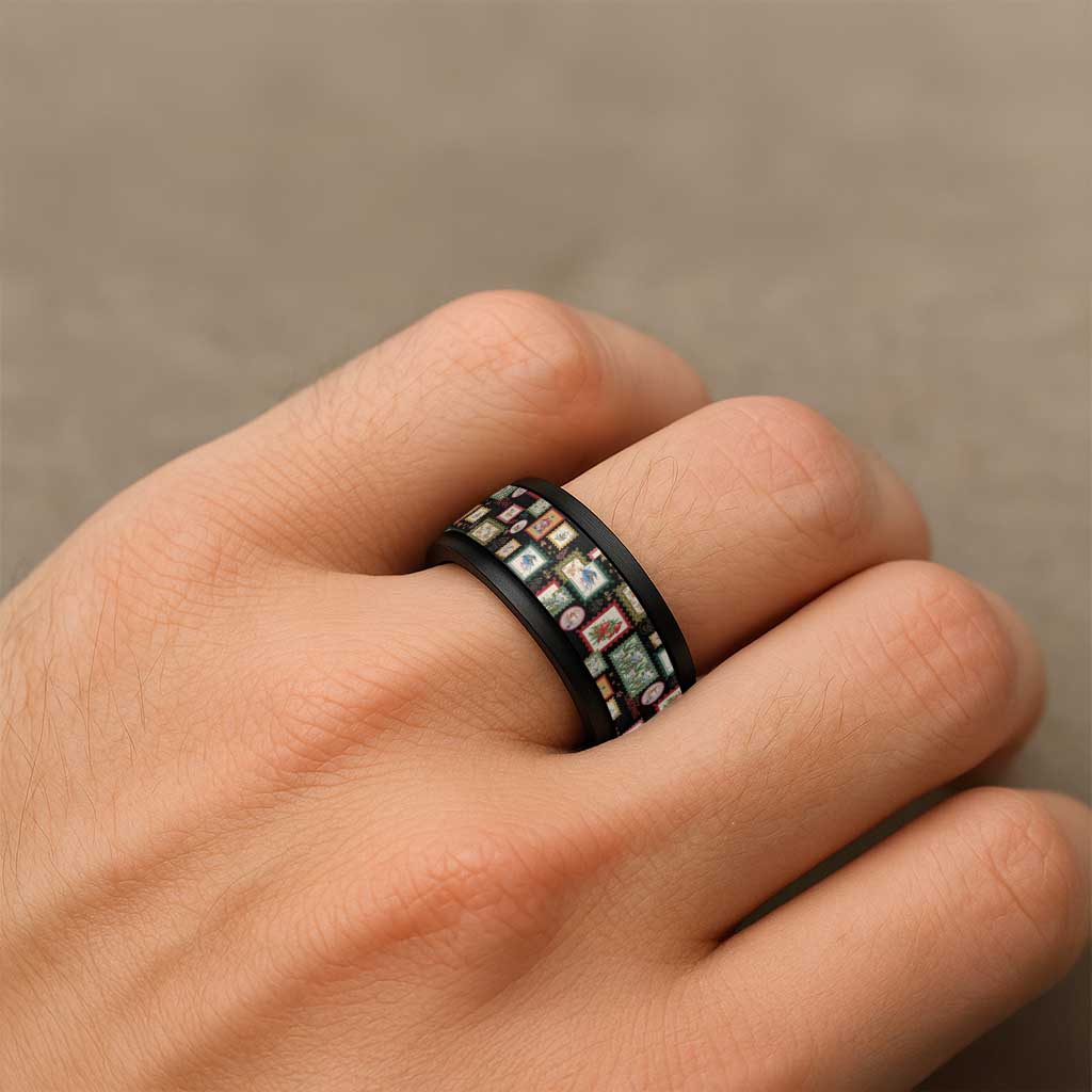 Aussie Birds Christmas La La Land Spinner Ring Black Vintage Stamp Edition - Aussie Hoodie