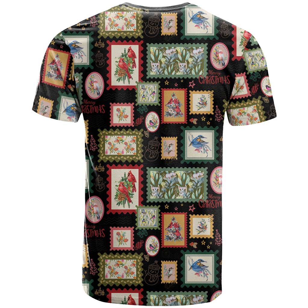 Aussie Birds Christmas La La Land T Shirt Black Vintage Stamp Edition - Aussie Hoodie
