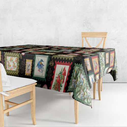 Aussie Birds Christmas La La Land Tablecloth Black Vintage Stamp Edition - Aussie Hoodie