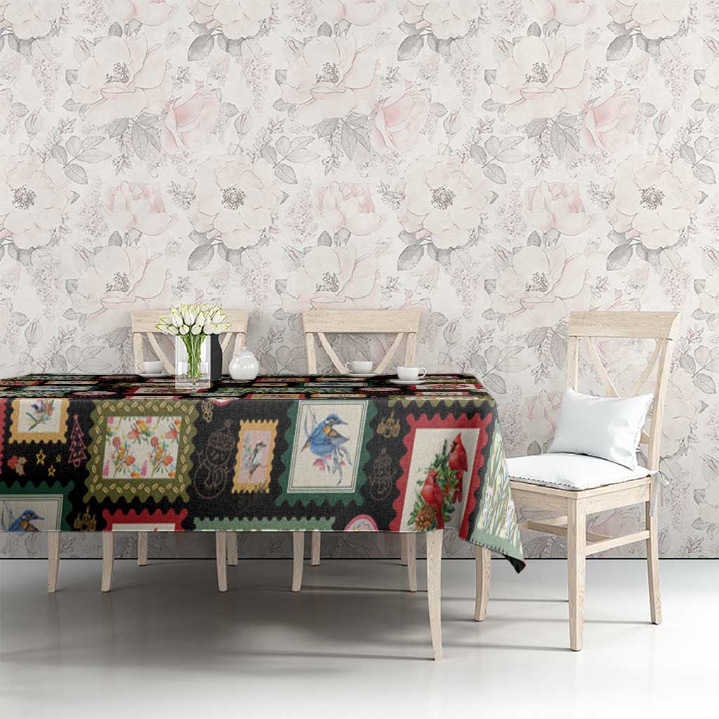 Aussie Birds Christmas La La Land Tablecloth Black Vintage Stamp Edition - Aussie Hoodie