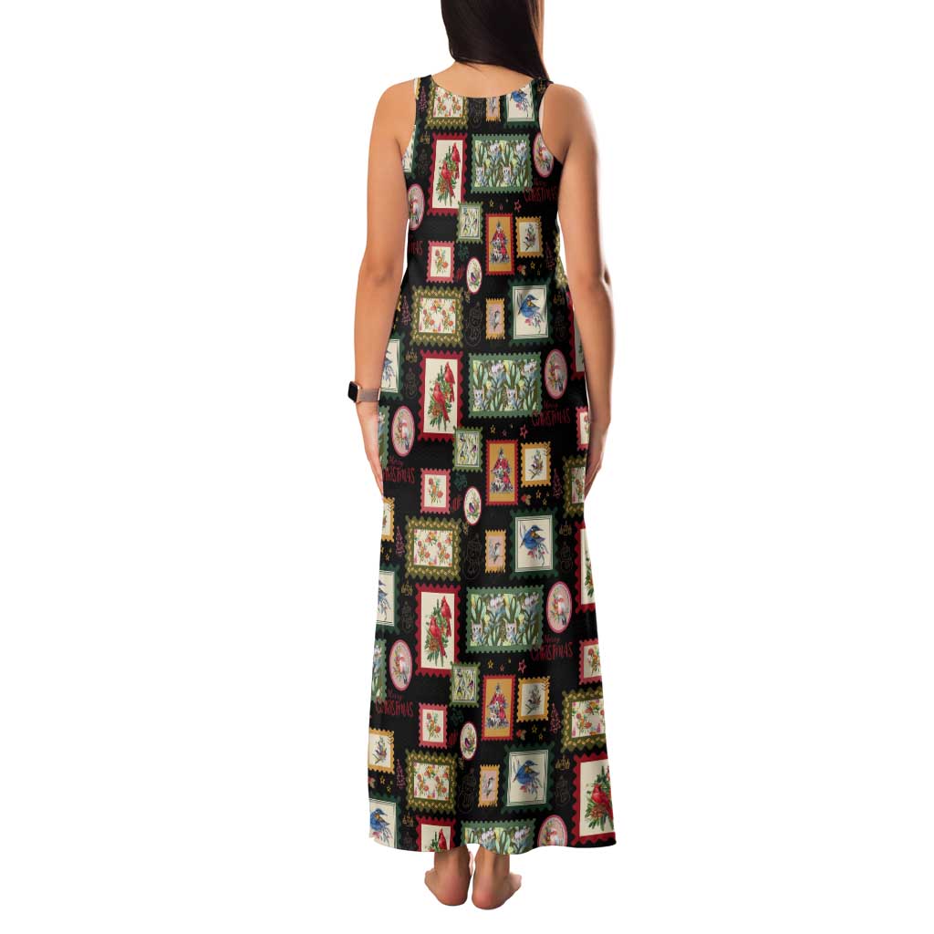 Aussie Birds Christmas La La Land Tank Maxi Dress Black Vintage Stamp Edition - Aussie Hoodie