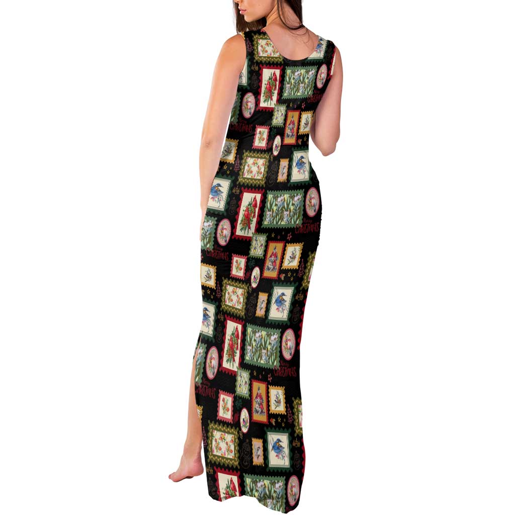 Aussie Birds Christmas La La Land Tank Maxi Dress Black Vintage Stamp Edition - Aussie Hoodie