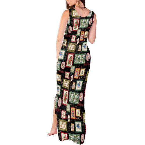Aussie Birds Christmas La La Land Tank Maxi Dress Black Vintage Stamp Edition - Aussie Hoodie
