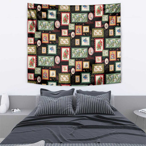 Aussie Birds Christmas La La Land Tapestry Black Vintage Stamp Edition - Aussie Hoodie