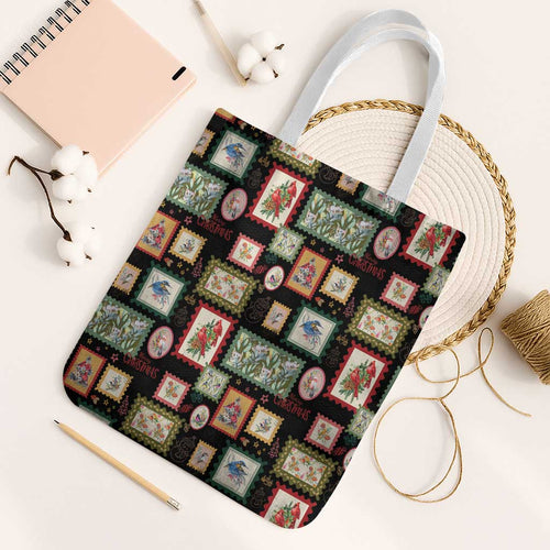 Aussie Birds Christmas La La Land Tote Bag Black Vintage Stamp Edition - Aussie Hoodie