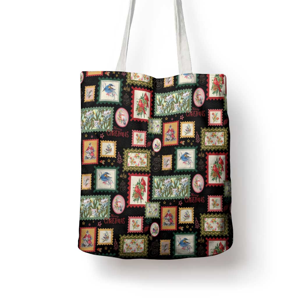 Aussie Birds Christmas La La Land Tote Bag Black Vintage Stamp Edition - Aussie Hoodie