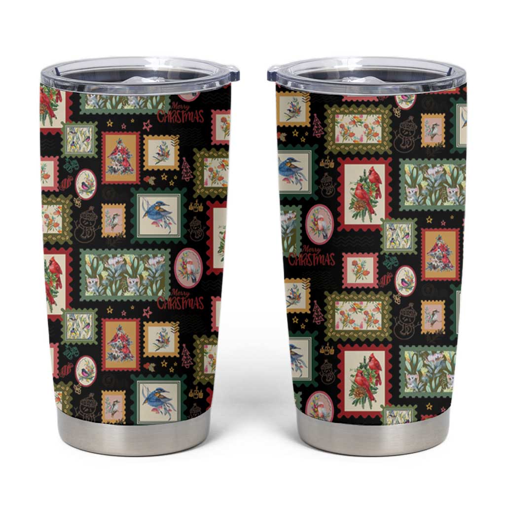Aussie Birds Christmas La La Land Tumbler Cup Black Vintage Stamp Edition - Aussie Hoodie