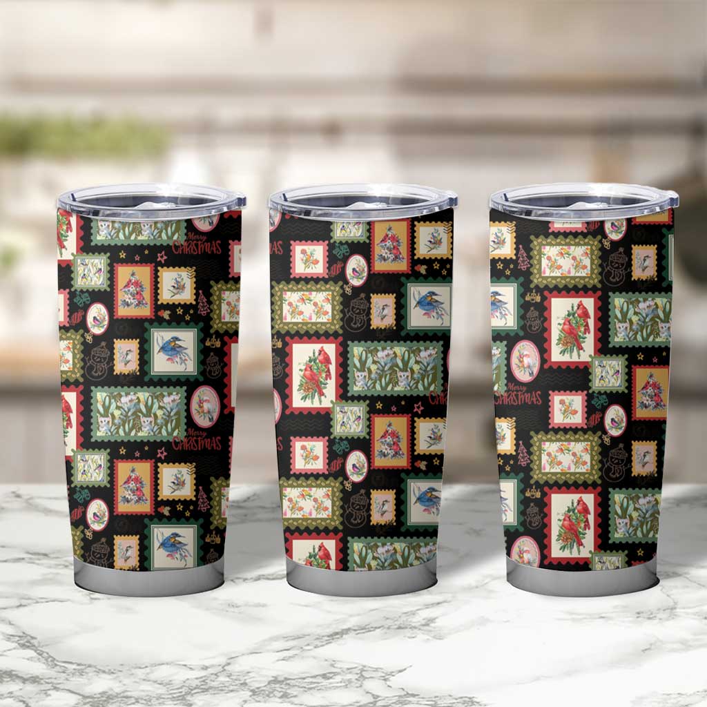 Aussie Birds Christmas La La Land Tumbler Cup Black Vintage Stamp Edition - Aussie Hoodie