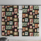 Aussie Birds Christmas La La Land Window Curtain Black Vintage Stamp Edition - Aussie Hoodie