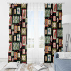 Aussie Birds Christmas La La Land Window Curtain Black Vintage Stamp Edition - Aussie Hoodie