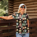 Aussie Birds Christmas La La Land Women Polo Shirt Black Vintage Stamp Edition - Aussie Hoodie